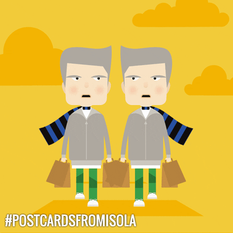 postcardsfromisola giphyupload walk talk twins GIF