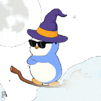 Flying Trick Or Treat Sticker by Pudgy Penguins