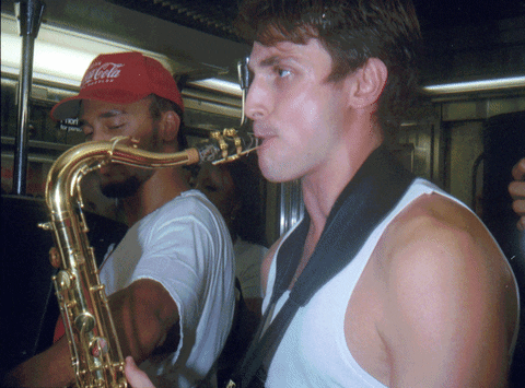 kulturehub giphyupload saxophone nyc subway free swipe GIF