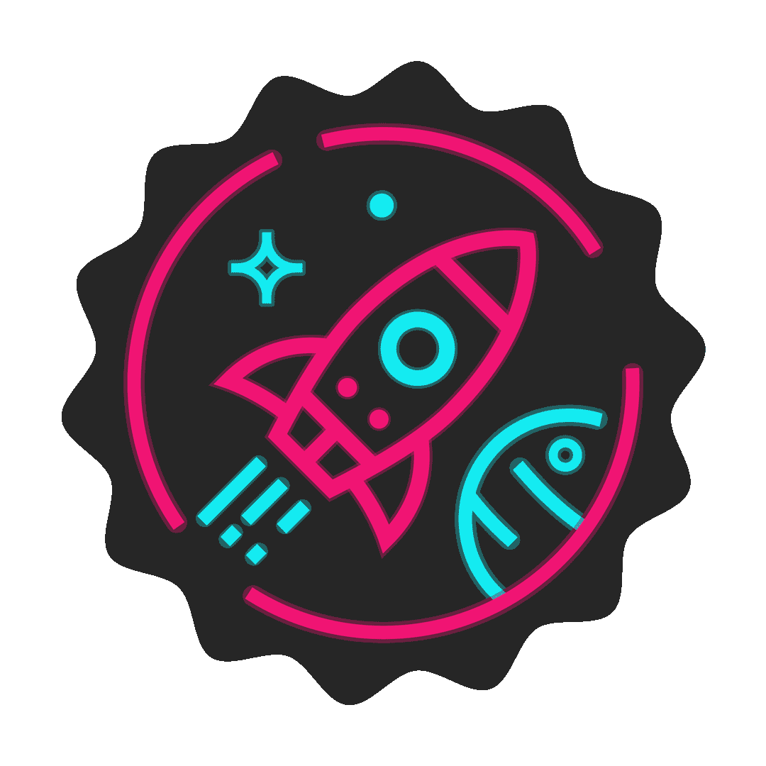 neon rocket Sticker by Bottletop