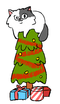 merry christmas cat Sticker by bimay