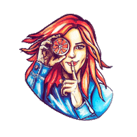 Hair Orange Sticker
