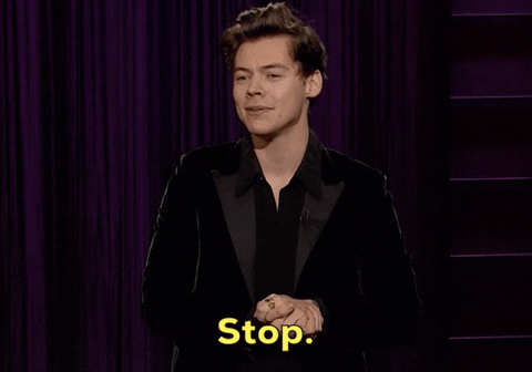 harry styles stop GIF by The Late Late Show with James Corden