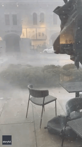Winds Knock Outdoor Furniture During Severe Storm in Alabama