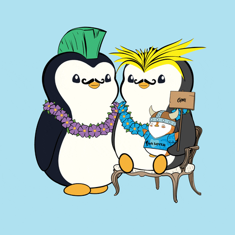 Good Morning Hello GIF by Pudgy Penguins