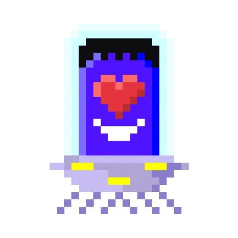 imgly heart pixel alien ufo Sticker