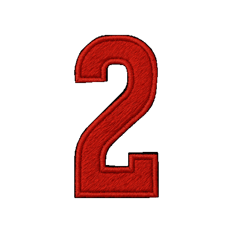 Customnumbered giphygifmaker 2 two embroidery Sticker