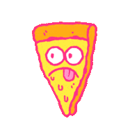 tonypapesh halloween pizza mouth run-away Sticker