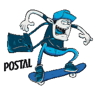 postalart skateboard skateboarding postal carteiro Sticker