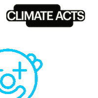 Digital art gif. Clip art of a blue clown face bounces around like a screensaver against a transparent background. Text, “Climate acts, not circus acts.”