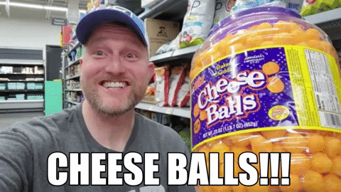 Cheese Balls GIF by Kid-A-Loo