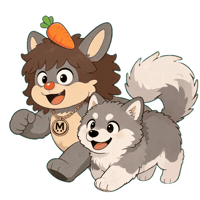 Waving Dog Day Sticker