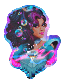 Cosmic Girl Rainbow Sticker by zhanadarte