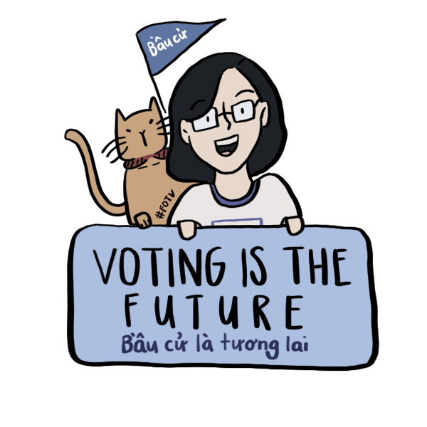 Freshoffthevote giphyupload cat voting register to vote Sticker