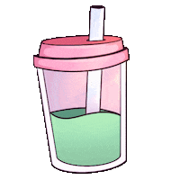 caffeinehug pink kawaii drink green Sticker