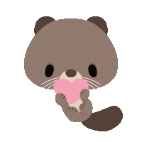 Otter Love Sticker by Elen Lescoat