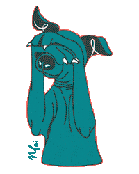 nadiarttai dog oh no embarrassed iggy Sticker