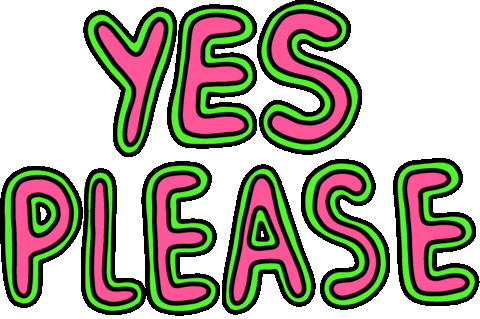 Yes Please Sticker by Poppy Deyes