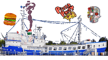 Pizza Burger Sticker by Carlo Piccinno