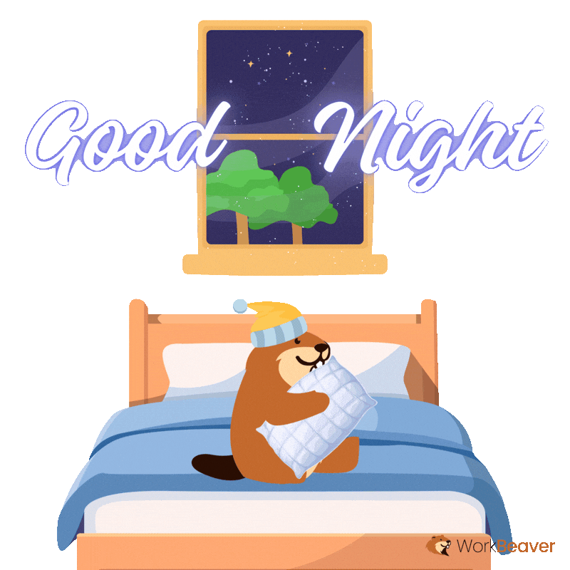 Sleepy Good Night Sticker by WorkBeaver