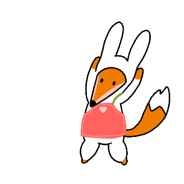 foxbrush_ giphyupload fox rabbit hear Sticker