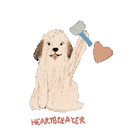 Dog Heart Sticker by Andrea Caceres
