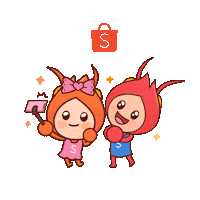 happy fun Sticker by Shopee