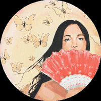 corabgallery rainbow gold fan painting GIF