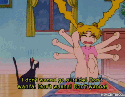I Dont Wanna Go Outside Sailor Moon GIF