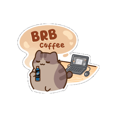 Cat Coffee Sticker by Bichi Mao
