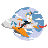 flytravelgoo fly flying paris familia Sticker