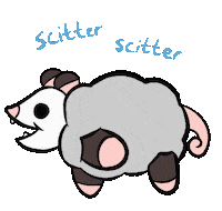 Opossum Sticker by Floatyspacecat