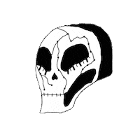 velvet-stunner art black skull emo Sticker