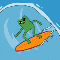 Hang Loose Surfs Up GIF by fwogs