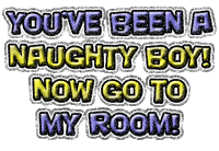 Naughty Boy Text Sticker