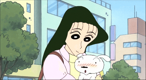 Shinchan giphyupload love anime dog GIF