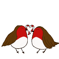 Candy Cane Birds Sticker