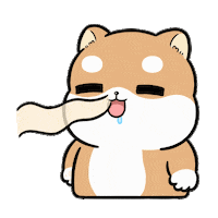 Hungry Line Sticker by 柴犬皮皮&小胖雞