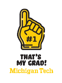 Foam Finger Sticker by Michigan Tech