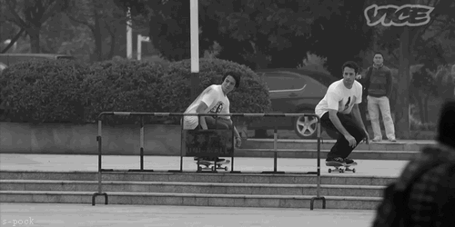 black and white skate GIF