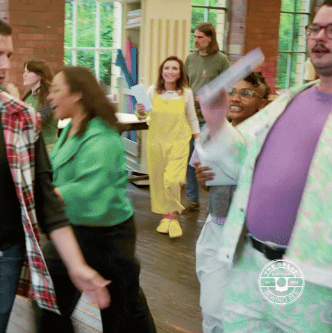 Excited Crash GIF by The Great British Sewing Bee