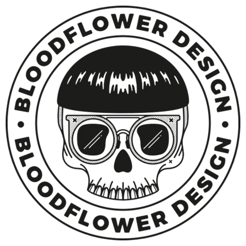 bloodflower giphyupload logo glasses skull Sticker
