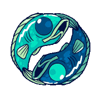 Circle Of Life Swimming Sticker by Cartuna