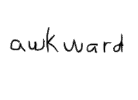 awkward black and white Sticker