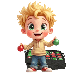 Boys Girls Christmas Ornaments Sticker