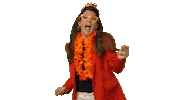 Happy Orange Sticker by Postcode Loterij