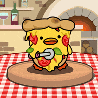 digitalducks i love pizza stabby quacks cartoon duck GIF