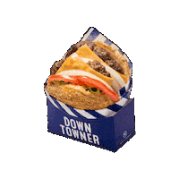Burger Cheeseburger Sticker by DOWNTOWNER