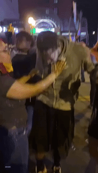 Columbus Protesters Tend to Demonstrator Doused With Pepper Spray by Police