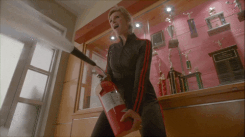 sue sylvester fire extinguisher GIF by Fox TV